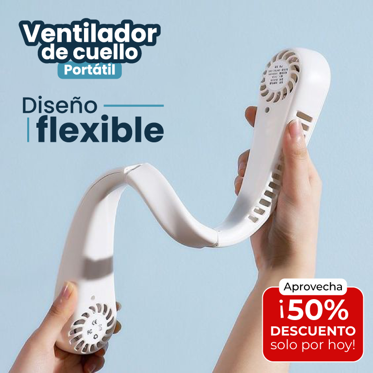 Ventilador portátil de cuello, sin aspas, flujo de aire 360° + Envío gratis