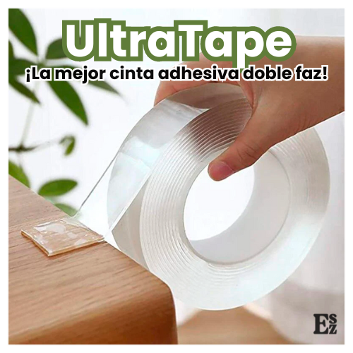 UltraTape - Cinta adhesiva transparente doble cara ultra resistente x 3 metros